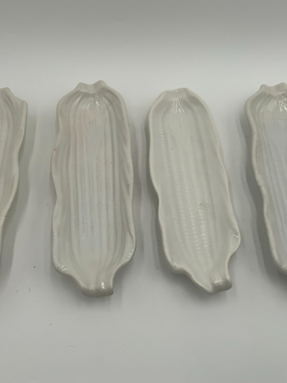 Ivory Ceramic Corn on the Cob Holders Japan Set Of 4 - Picture 7 of 7